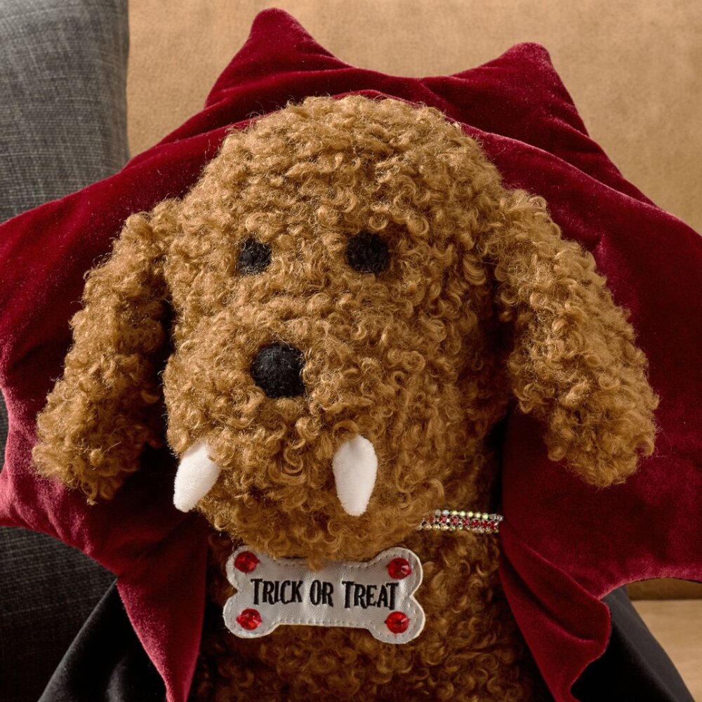 Pottery Barn Dante The Dracula Dog Shaped Pillow - Picture 2 of 11